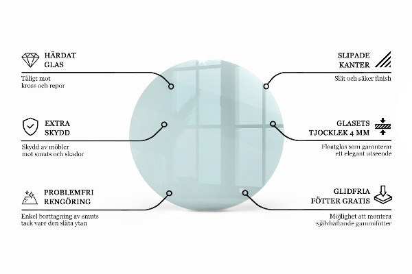 Plateau de table rond transparent