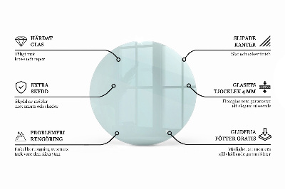 Plateau de table rond transparent