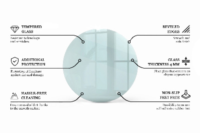 Plateau de table rond transparent