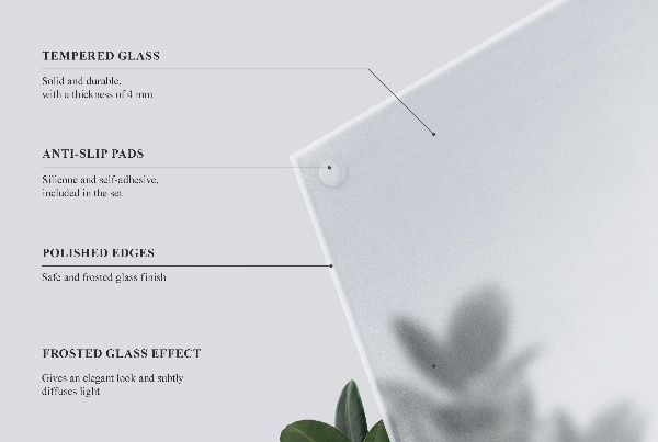 Plateau pour table rectangulaire Semi-transparent