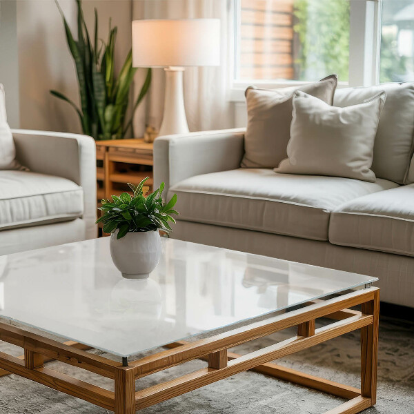 Plateau de table rectangulaire Blanc pur