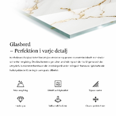 Plateau de table rectangulaire Blanc pur