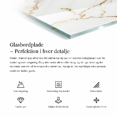Plateau de table rectangulaire Blanc pur