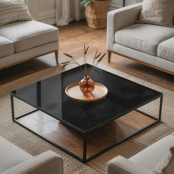 Plateau de table rectangulaire Noir uni élégant