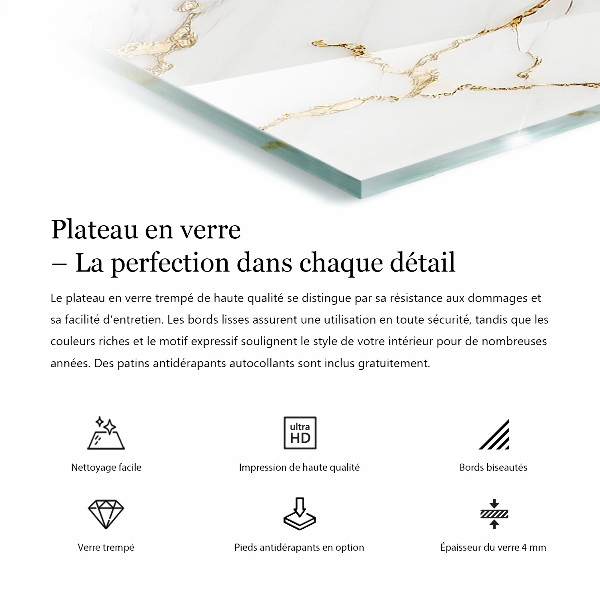Plateau de table rectangulaire Noir uni élégant