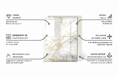Plateau de table rectangulaire Composition graphique en marbre