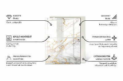 Plateau de table rectangulaire Composition graphique en marbre