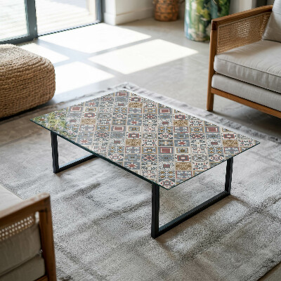 Plateau de table rectangulaire Mosaïques décoratives avec détails