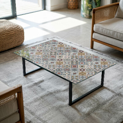 Plateau de table rectangulaire Mosaïques décoratives avec détails