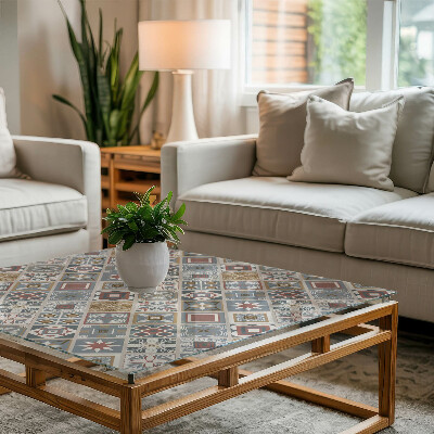 Plateau de table rectangulaire Mosaïques décoratives avec détails