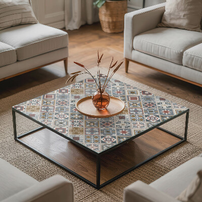 Plateau de table rectangulaire Mosaïques décoratives avec détails