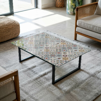 Plateau de table rectangulaire Mosaïques décoratives avec détails