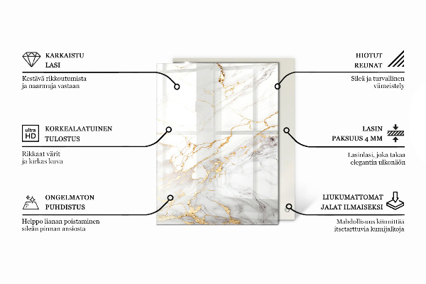 Plateau de table rectangulaire Motif de forêt élégant