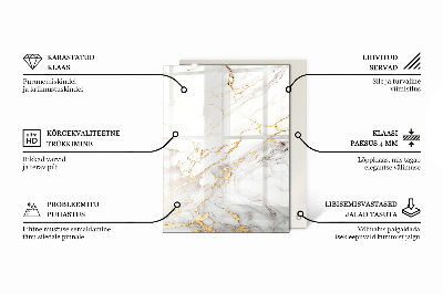Plateau de table rectangulaire Marbre aux veines délicates