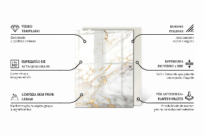 Plateau de table rectangulaire Marbre aux veines délicates