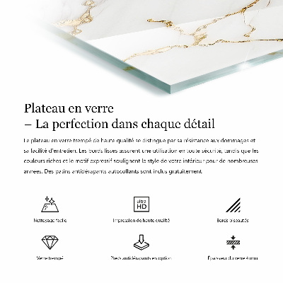 Plateau de table rectangulaire Motif marbré élégant