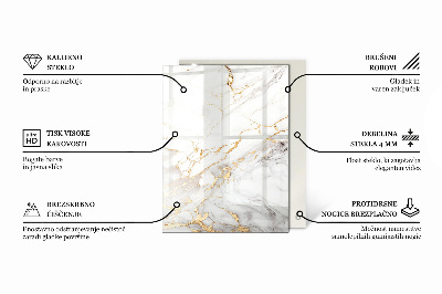 Plateau de table rectangulaire Motif marbré élégant