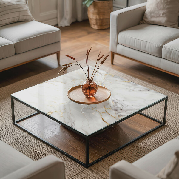 Plateau de table rectangulaire De subtiles veines de marbre