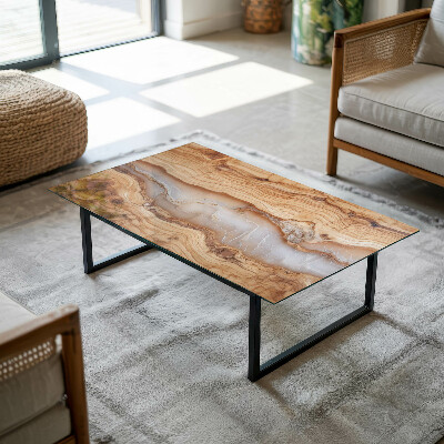 Plateau de table rectangulaire Le bois en harmonie avec la résine