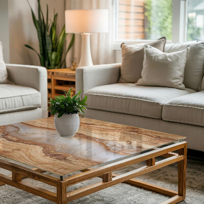 Plateau de table rectangulaire Le bois en harmonie avec la résine