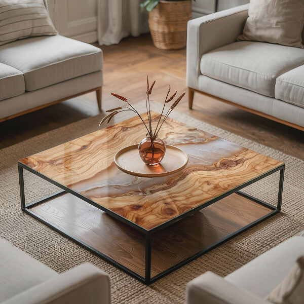 Plateau de table rectangulaire Le bois en harmonie avec la résine