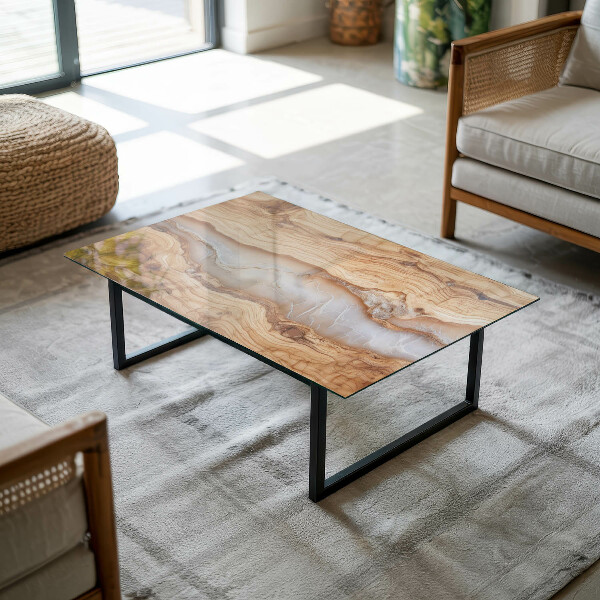 Plateau de table rectangulaire Le bois en harmonie avec la résine