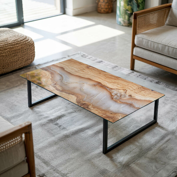 Plateau de table rectangulaire Le bois en harmonie avec la résine