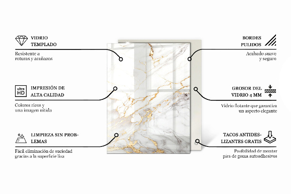Plateau de table rectangulaire Les veines du marbre dans la conception
