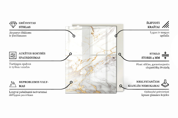 Plateau de table rectangulaire Les veines du marbre dans la conception