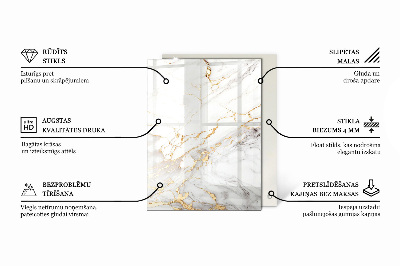 Plateau de table rectangulaire Les veines du marbre dans la conception