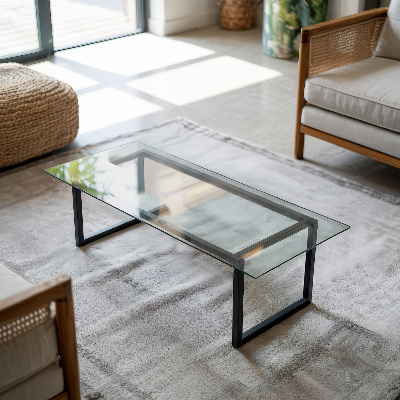 Plateau pour table rectangulaire transparent