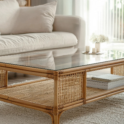 Plateau pour table rectangulaire transparent