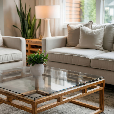 Plateau pour table rectangulaire transparent