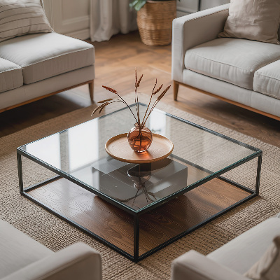 Plateau pour table rectangulaire transparent