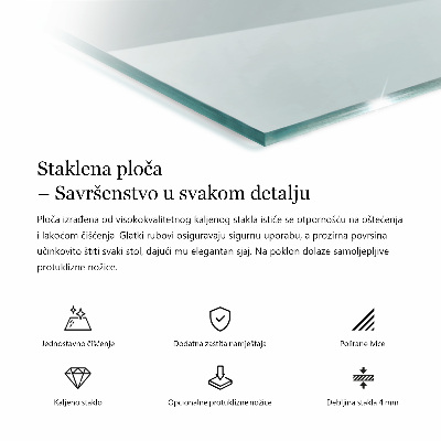 Plateau pour table rectangulaire transparent