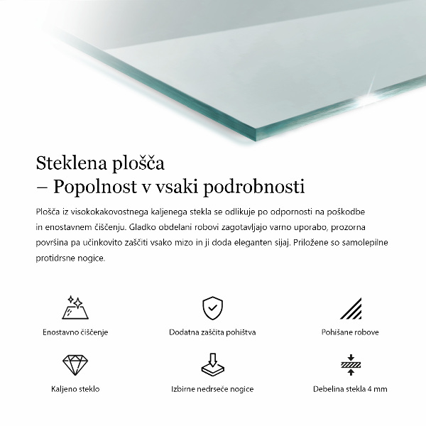 Plateau pour table rectangulaire transparent
