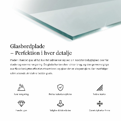 Plateau pour table rectangulaire transparent