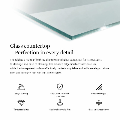 Plateau pour table rectangulaire transparent