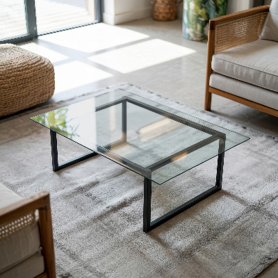 Plateau pour table rectangulaire transparent