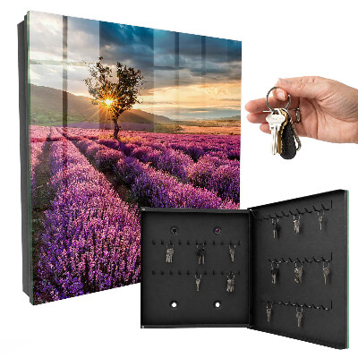 Armoire à clés murale Coucher de soleil lavande