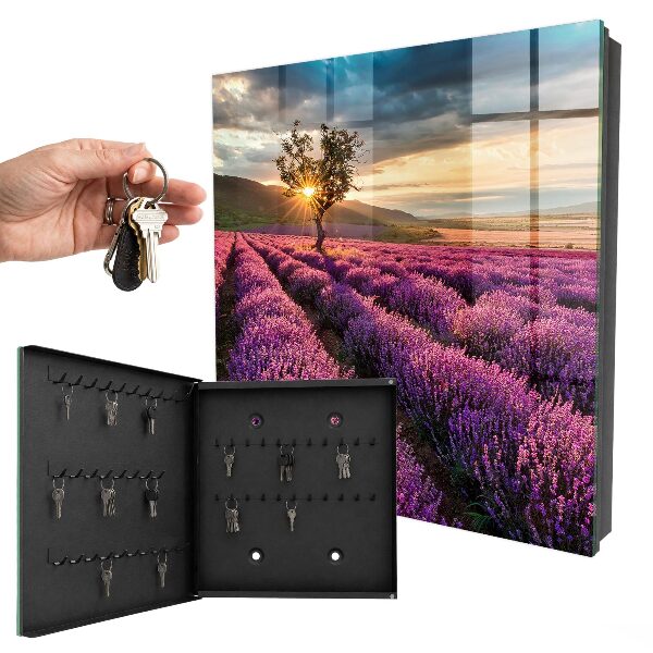 Armoire à clés murale Coucher de soleil lavande