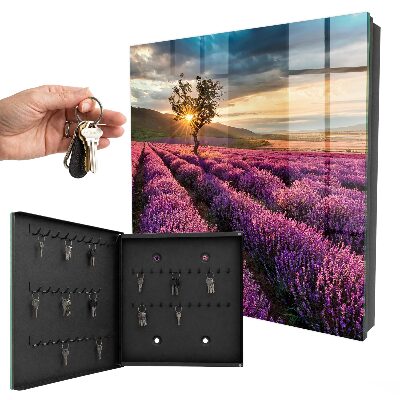 Armoire à clés murale Coucher de soleil lavande