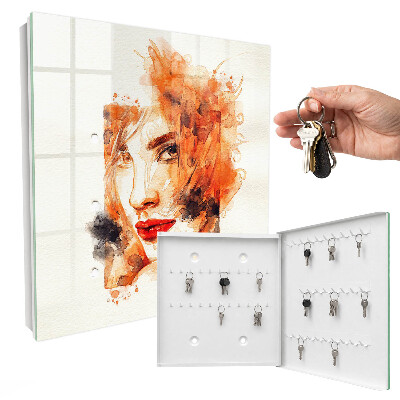 Armoire à clés murale Aquarelle de femme