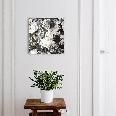 Armoire à clés murale Fleurs noires et blanches
