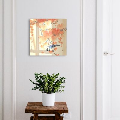 Armoire à clés murale Oiseau et feuilles