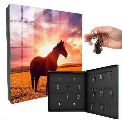 Boîte à clés decorative Cheval au soleil