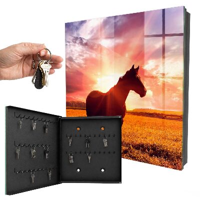 Boîte à clés decorative Cheval au soleil