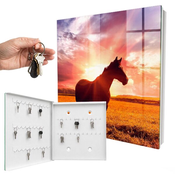 Boîte à clés decorative Cheval au soleil
