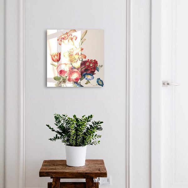 Armoire à clés murale Fleurs colorées