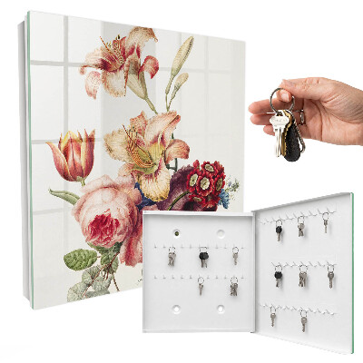 Armoire à clés murale Fleurs colorées